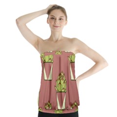 Cactus Pattern Background Texture Strapless Top by HermanTelo