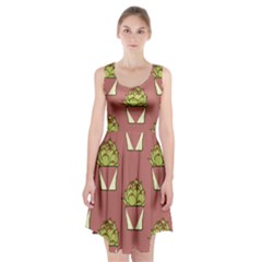 Cactus Pattern Background Texture Racerback Midi Dress