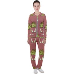 Cactus Pattern Background Texture Casual Jacket And Pants Set