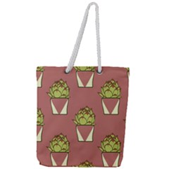 Cactus Pattern Background Texture Full Print Rope Handle Tote (large) by HermanTelo