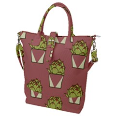 Cactus Pattern Background Texture Buckle Top Tote Bag