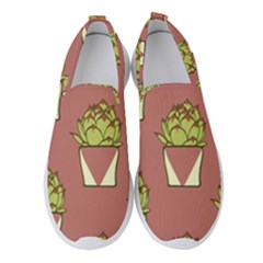 Cactus Pattern Background Texture Women s Slip On Sneakers