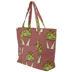 Cactus Pattern Background Texture Zip Up Canvas Bag