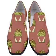 Cactus Pattern Background Texture Slip On Heel Loafers