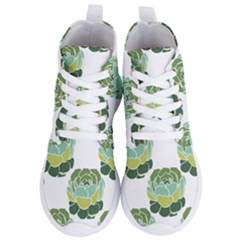 Cactus Pattern Women s Lightweight High Top Sneakers by HermanTelo