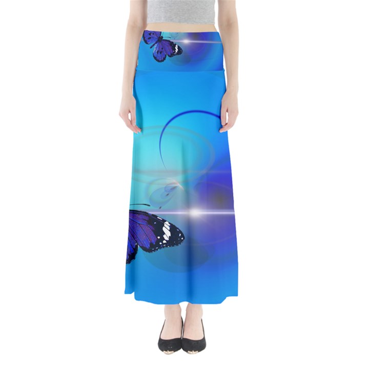 Butterfly Animal Insect Full Length Maxi Skirt