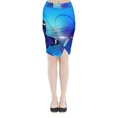 Butterfly Animal Insect Midi Wrap Pencil Skirt