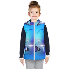 Butterfly Animal Insect Kids  Hooded Puffer Vest