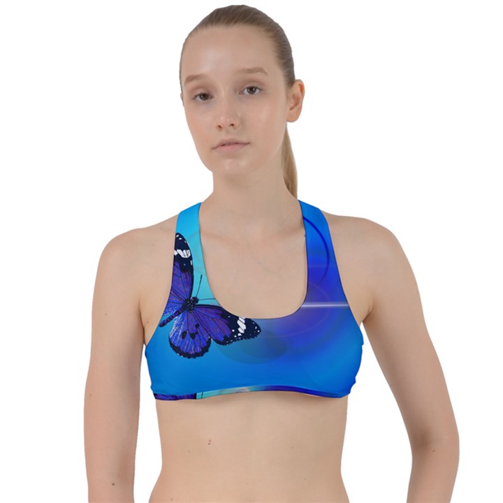 Butterfly Animal Insect Criss Cross Racerback Sports Bra