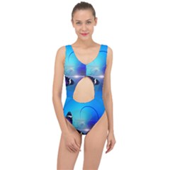 Butterfly Animal Insect Center Cut Out Swimsuit