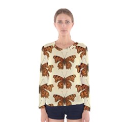 Butterflies Insects Pattern Women s Long Sleeve Tee