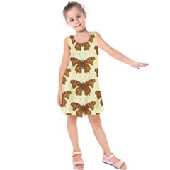 Butterflies Insects Pattern Kids  Sleeveless Dress