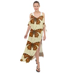 Butterflies Insects Pattern Maxi Chiffon Cover Up Dress