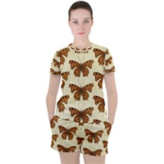 Butterflies Insects Pattern Women s Tee And Shorts Set