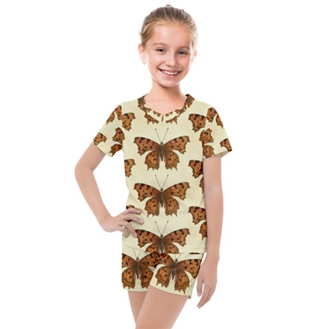 Butterflies Insects Pattern Kids  Mesh Tee And Shorts Set by HermanTelo