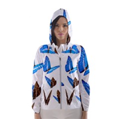 Butterfly Unique Background Women s Hooded Windbreaker