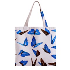 Butterfly Unique Background Zipper Grocery Tote Bag by HermanTelo