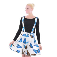 Butterfly Unique Background Suspender Skater Skirt by HermanTelo