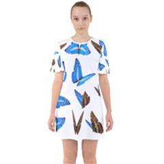 Butterfly Unique Background Sixties Short Sleeve Mini Dress