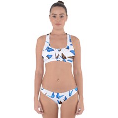 Butterfly Unique Background Cross Back Hipster Bikini Set