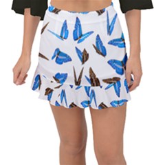 Butterfly Unique Background Fishtail Mini Chiffon Skirt