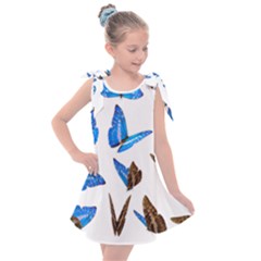 Butterfly Unique Background Kids  Tie Up Tunic Dress