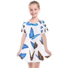 Butterfly Unique Background Kids  Smock Dress by HermanTelo