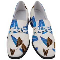 Butterfly Unique Background Women s Chunky Heel Loafers by HermanTelo