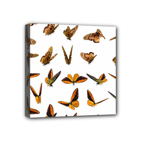 Butterflies Insect Swarm Mini Canvas 4  X 4  (stretched)