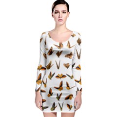 Butterflies Insect Swarm Long Sleeve Bodycon Dress