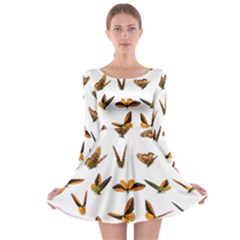 Butterflies Insect Swarm Long Sleeve Skater Dress by HermanTelo