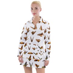 Butterflies Insect Swarm Women s Long Sleeve Casual Dress