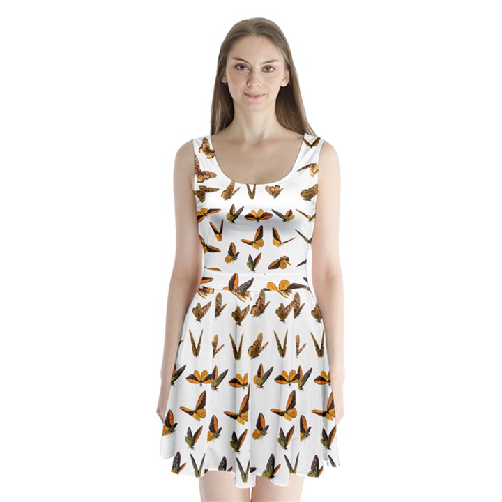 Butterflies Insect Swarm Split Back Mini Dress 