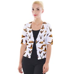 Butterflies Insect Swarm Cropped Button Cardigan by HermanTelo