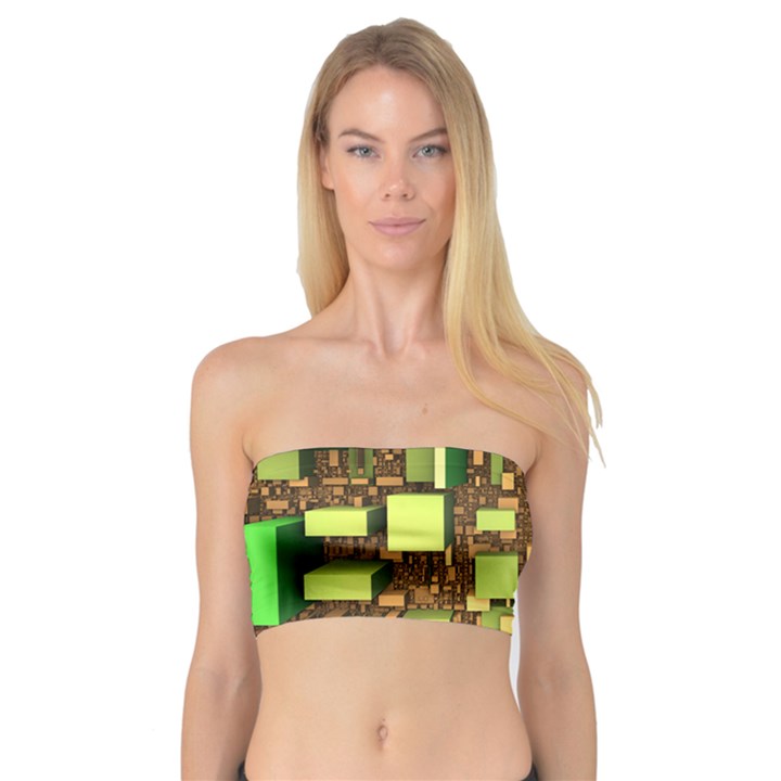 Blocks Cubes Green Bandeau Top