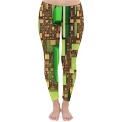 Blocks Cubes Green Classic Winter Leggings