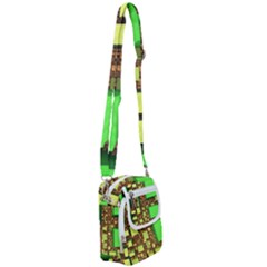 Blocks Cubes Green Shoulder Strap Belt Bag by HermanTelo