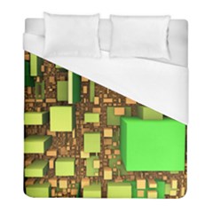 Blocks Cubes Green Duvet Cover (full/ Double Size)