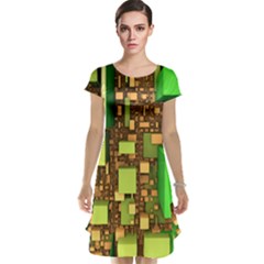 Blocks Cubes Green Cap Sleeve Nightdress