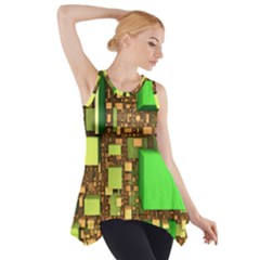 Blocks Cubes Green Side Drop Tank Tunic