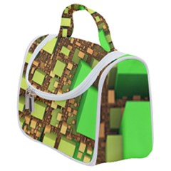 Blocks Cubes Green Satchel Handbag