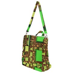 Blocks Cubes Green Crossbody Backpack