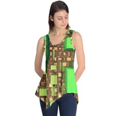 Blocks Cubes Green Sleeveless Tunic