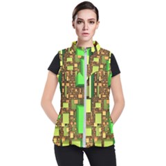 Blocks Cubes Green Women s Puffer Vest