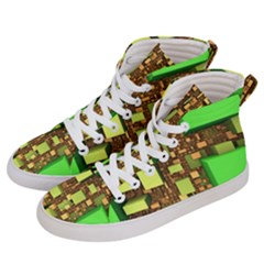 Blocks Cubes Green Men s Hi-top Skate Sneakers