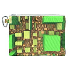 Blocks Cubes Green Canvas Cosmetic Bag (xl) by HermanTelo