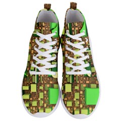 Blocks Cubes Green Men s Lightweight High Top Sneakers