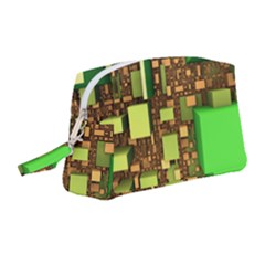 Blocks Cubes Green Wristlet Pouch Bag (medium) by HermanTelo