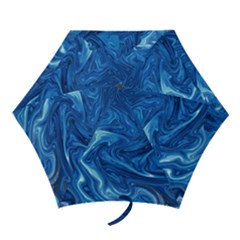 Blue Pattern Texture Art Mini Folding Umbrellas