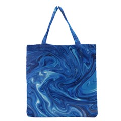 Blue Pattern Texture Art Grocery Tote Bag